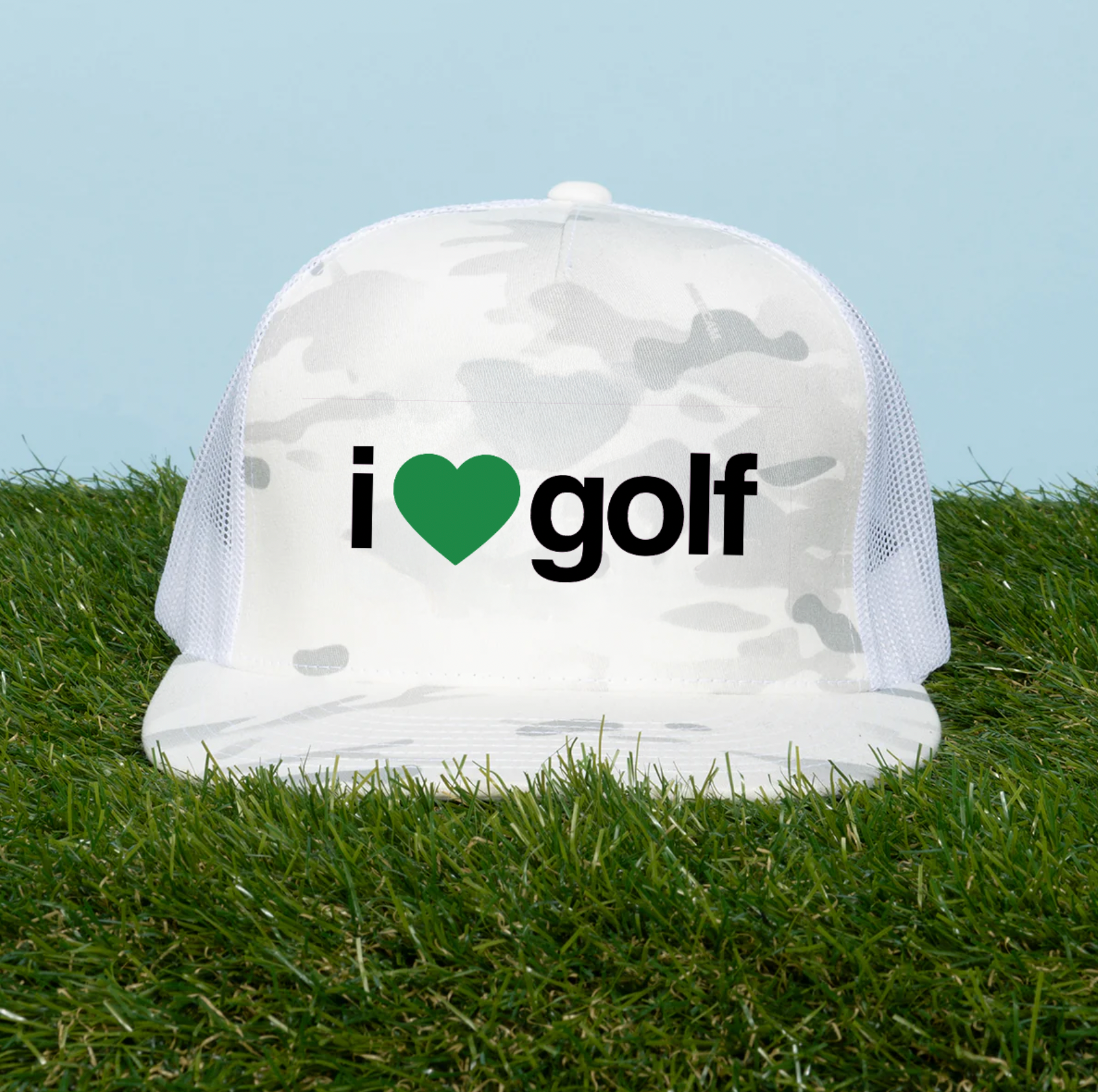 I LOVE GOLF Camo Mesh Snapback